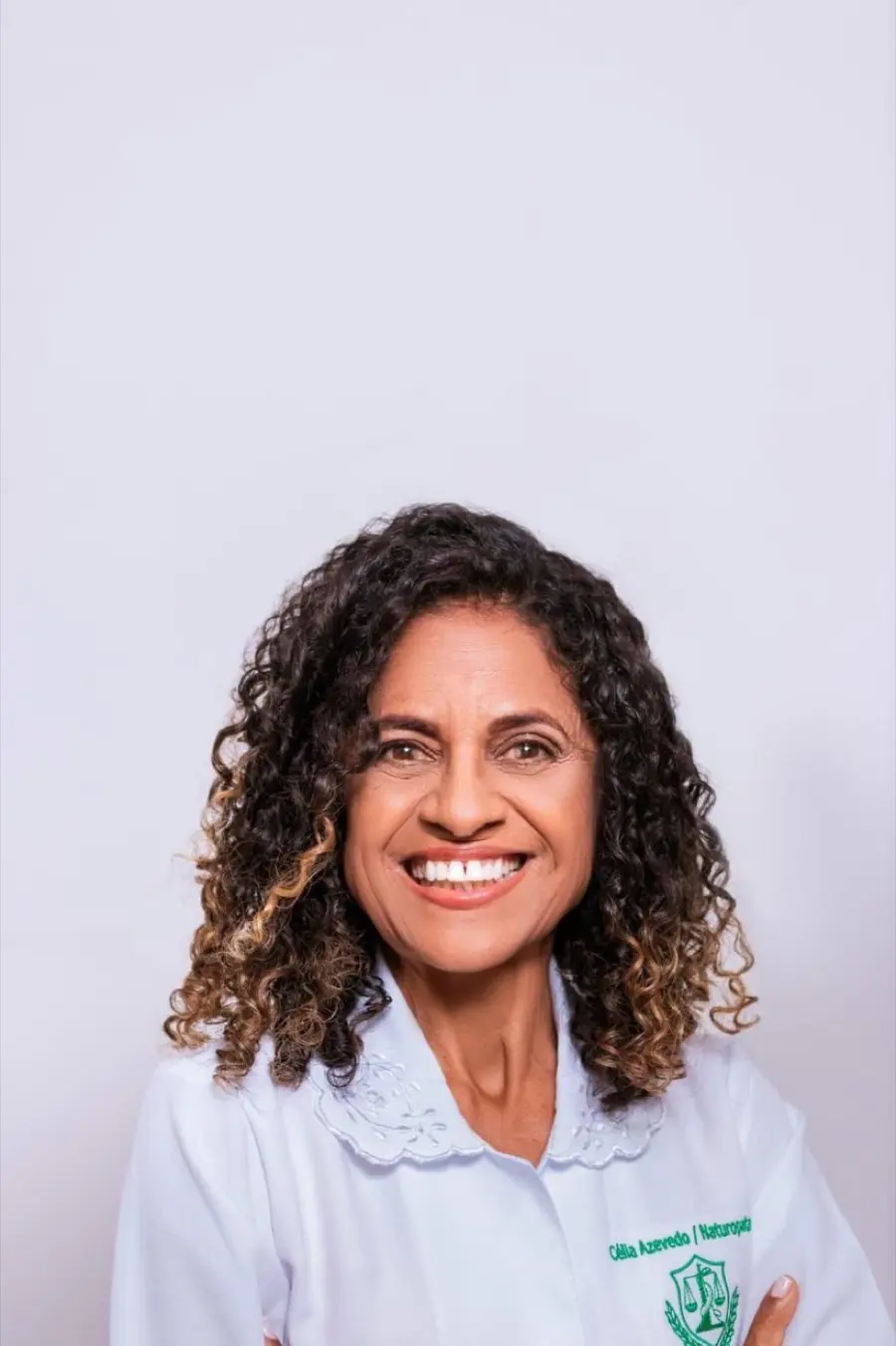 Célia Azevedo, nutricionista e naturopata, de jaleco