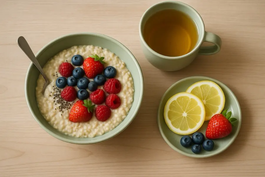 Café da manhã leve e detox da semana 1